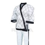 Hapkido White Uniform With Black Diamond Stitching & Black Stripes