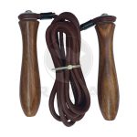 Leather Skipping Rope With Wooden Handle