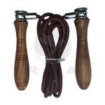 Skipping Leather Rope With Wooden Handle
