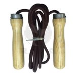 Leather Skipping Rope With Wooden Handle